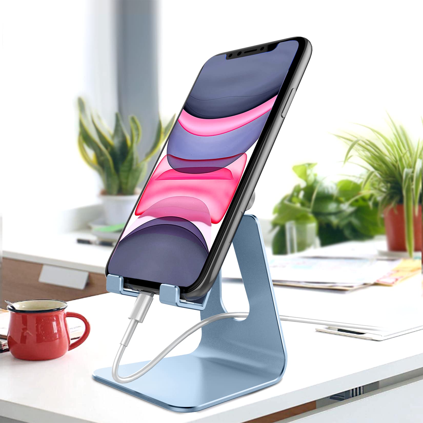 Creadream Adjustable Cell Phone Stand, Phone Stand, Cradle, Dock, Holder, Aluminum Desktop Stand Compatible With Phone 13 12 Pro